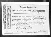 Cédulas de crédito sobre o pagamento das praças do Regimento de Infantaria 10, durante a época de Almeida, da Guerra Peninsular (letras A, B, C, D, E, F e G).