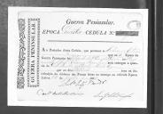 Cédulas de crédito sobre o pagamento das praças do Regimento de Infantaria 19, durante a 4ª época na Guerra Peninsular (letras L, M e N).
