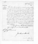 Ordem de José Maria de Barcelos para José Dionísio da Serra sobre a remessa do requerimento de Manuel Gomes da Silva, mestre carpinteiro, pedindo o pagamento de jornas de indivíduos que trabalharam nas baterias do Porto e de um porção de madeira que vendeu para obras da fortificação do Porto.