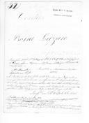 Processo do capitão Lazare Borra, do extinto 2º Regimento de Infantaria Ligeira da Rainha sobre ajustamento de contas por ter servido no Exército Libertador, relações e títulos de crédito emitidos pela Comissão da Liquidação das Contas dos Oficiais Estrangeiros, confirmando o pagamento de vencimentos.


