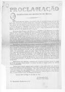 Proclamação do barão de Vila Pouca, governador civil de Braga, aos habitantes do distrito de Braga, a favor da paz e da união de todos à Rainha.
