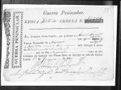 Cédulas de crédito sobre o pagamento das praças do Regimento de Infantaria 10, durante a época de Almeida, da Guerra Peninsular.