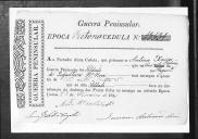 Cédulas de crédito sobre o pagamento das praças do Regimento de Infantaria 9, durante a época de Vitória, da Guerra Peninsular (letra A).
