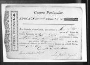 Cédulas de crédito sobre o pagamento dos sargentos e praças do Regimento de Infantaria 14, durante a 1ª época na Guerra Peninsular.