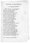 "Dever, e Gratidão", poema sobre a exaltação da bravura do povo portuense na defesa da pátria.