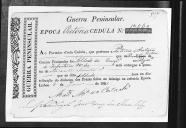 Cédulas de crédito sobre o pagamento das praças do Regimento de Infantaria 10, durante a época de Vitória, da Guerra Peninsular (letras P, R, S, T e V).