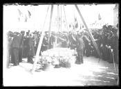 "Lançamento da primeira pedra para o monumento ao duque de Saldanha."