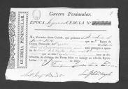 Cédulas de crédito sobre o pagamento dos sargentos e capelão do Batalhão de Caçadores 1, durante a Guerra Peninsular.