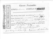 Cédulas de crédito sobre o pagamento dos sargentos, praças e corneteiros da 4ª Companhia, do Batalhão de Caçadores 2, durante a época de Almeida na Guerra Peninsular.