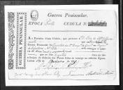 Cédulas de crédito sobre o pagamento dos oficiais e capelão do Regimento de Infantaria 10, durante a época do Porto, da Guerra Peninsular.