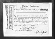 Cédulas de crédito sobre o pagamento das praças do Regimento de Infantaria 1, durante a 3ª época, na Guerra Peninsular (letras J, N, P, R e T).