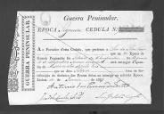 Processos sobre cédulas de crédito do pagamento das praças, da 5ª Companhia, do Regimento de Infantaria 19, durante a  na Guerra Peninsular (letra J).