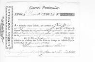 Cédulas de crédito sobre o pagamento das praças da 6ª Companhia, do Batalhão de Caçadores 2, durante a 4ª época na Guerra Peninsular.