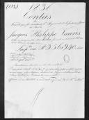 Processo da liquidação das contas do tenente Jacques Philippe Vauris, que serviu no 1º Regimento de Infantaria Ligeira da Rainha.