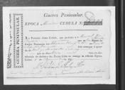 Cédulas de crédito sobre o pagamento das praças do Regimento de Infantaria 19, durante a época de Almeida na Guerra Peninsular (letra M).
