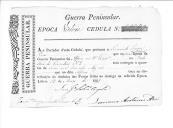 Cédulas de crédito sobre o pagamento dos oficiais da 3ª Companhia, do Batalhão de Caçadores 2, durante a época de Vitória na Guerra Peninsular.