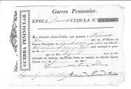 Cédulas de crédito sobre o pagamento das praças, sargentos e corneteiros da 1ª Companhia, do Batalhão de Caçadores 2, durante a 4ª época na Guerra Peninsular.