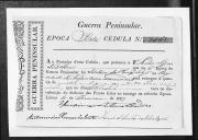 Cédulas de crédito sobre o pagamento das praças do Regimento de Infantaria 10, durante a 6ª época, da Guerra Peninsular (letras P, R, S, T e V).