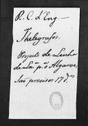 Correspondência entre Manuel de Sousa Ramos, Francisco Isidoro Lino de Moura, conde de Barbacena e conde de São Lourenço sobre o projecto para o estabelecimento de uma linha telegráfica de Lisboa a Tavira, remetendo relações acerca desse assunto.