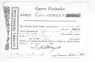 Cédulas de crédito sobre o pagamento das praças da 6ª Companhia, do Batalhão de Caçadores 2, durante a época de Vitória na Guerra Peninsular.