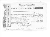 Cédulas de crédito sobre o pagamento das praças da 3ª Companhia, do Batalhão de Caçadores 2, durante a época de Vitória na Guerra Peninsular.