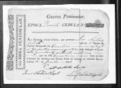 Cédulas de crédito sobre o pagamento das praças do Regimento de Infantaria 14, durante a 4ª época na Guerra Peninsular (letras L, M, P, R, S, T e V).