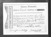 Cédulas de crédito sobre o pagamento das praças, da 2ª Companhia, do Regimento de Infantaria 20, durante a 4ª época na Guerra Peninsular.
