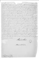 Decreto assinado por D. Maria II e barão de Francos sobre apresentação dos oficiais amnistiados pela Convenção de Évora-Monte. 