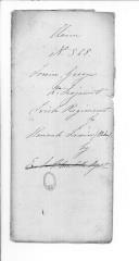 Processo do requerimento de Hannah Irwin, viúva, em nome do seu marido George Irwin do Regimento de Irlandeses.