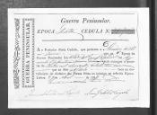 Cédulas de crédito sobre o pagamento das praças do Regimento de Infantaria 19, durante a 6ª época na Guerra Peninsular.
