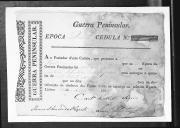 Cédulas de crédito sobre o pagamento das praças do Regimento de Infantaria 14, durante a 5ª época na Guerra Peninsular (letras A, B, C, D, F, G e I).