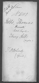Processo do requerimento de Mary Gibbs em nome do seu pai Thomas Gibbs, do Regimento de Fuzileiros Escoceses.