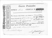 Cédulas de crédito sobre o pagamento das praças da 4ª Companhia, do Batalhão de Caçadores 3, durante a época do Porto na Guerra Peninsular.