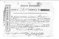 Cédulas de crédito sobre o pagamento das praças, sargentos e corneteiros da 2ª Companhia, do Batalhão de Caçadores 2, durante a 6ª época na Guerra Peninsular.