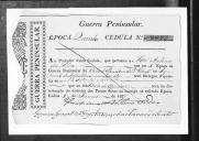 Cédulas de crédito sobre o pagamento das praças do Regimento de Infantaria 10, durante a 5ª época, da Guerra Peninsular (letra J).