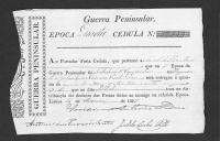 Cédulas de crédito sobre o pagamento das praças do Regimento de Infantaria 22, durante a 4ª época na Guerra Peninsular (letra M).