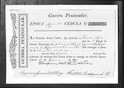 Cédulas de crédito sobre o pagamento das praças do Regimento de Infantaria 10, durante a 2ª época, da Guerra Peninsular (letra J).
