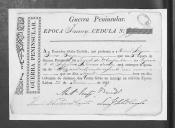 Cédulas de crédito sobre o pagamento dos sargentos e oficiais do Regimento de Infantaria 19, durante a 3ª época na Guerra Peninsular.