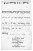 Proclamação da Junta Provisória do Governo Supremo do Porto para os habitantes dessa cidade sobre o reconhecimento e gratidão das virtudes patrióticas.
