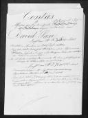 Processo de liquidação de contas do alferes David Saxe que serviu no 1º Regimento de Infantaria Ligeira da Rainha.