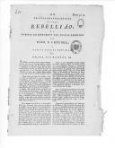 Panfleto sobre "As tristes consequências de uma rebelião e a notícia do embarque das tropas rebeldes em Vigo e Corunha, e várias outras notícias de Braga e Guimarães, etc".