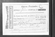 Cédulas de crédito sobre o pagamento das praças do Regimento de Infantaria 19, durante a 2ª época na Guerra Peninsular (letras B, C, D, E, F e G).