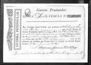 Cédulas de crédito sobre o pagamento das praças do Regimento de Infantaria 10, durante a 6ª época, da Guerra Peninsular.