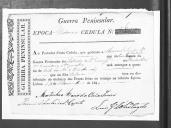 Cédulas de crédito sobre o pagamento das praças do Batalhão de Caçadores 4, durante a época de Vitória na Guerra Peninsular (letra M).
