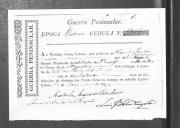 Cédulas de crédito sobre o pagamento das praças do Batalhão de Caçadores 4, durante a época de Vitória na Guerra Peninsular (letra A).
