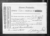Cédulas de crédito sobre o pagamento das praças do Regimento de Infantaria 2, durante a época de Vitória na Guerra Peninsular.