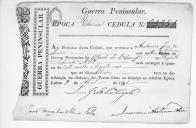 Cédulas de crédito sobre o pagamento das praças do Regimento de Infantaria 18, durante a época de Vitória na Guerra Peninsular (letra A).