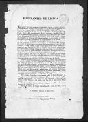 Proclamação, assinada por D. Pedro IV, dirigida aos habitantes de Lisboa enaltecendo a causa liberal e apelando à queda do despotismo