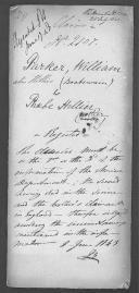 Processo do requerimento de Phobe Hillier em nome do seu filho William Parker, marinheiro.