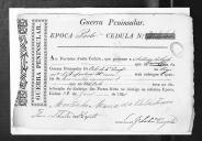 Cédulas de crédito sobre o pagamento das praças do Regimento de Infantaria 9, durante a época do Porto, na Guerra Peninsular.